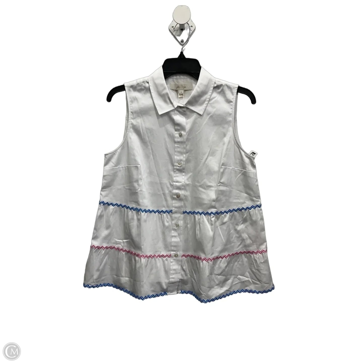 Top Sleeveless Designer By Lilly Pulitzer In White, Size: S