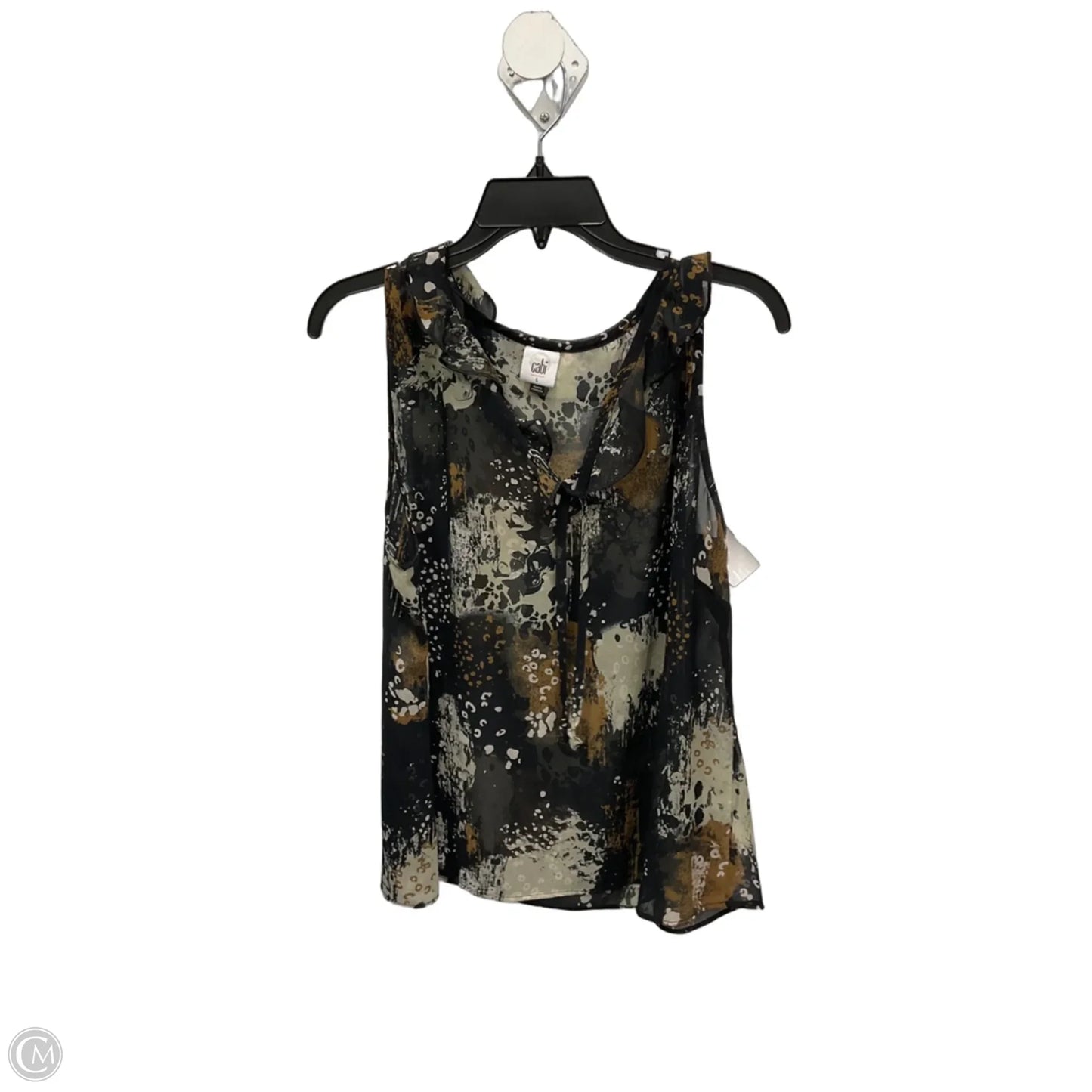 Top Sleeveless By Cabi In Black & Brown, Size: L