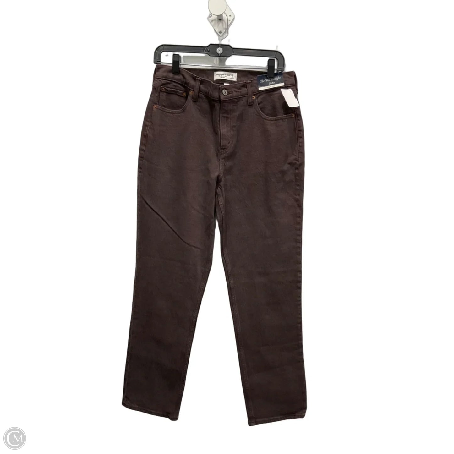 Jeans Straight By Abercrombie And Fitch In Brown Denim, Size: 6
