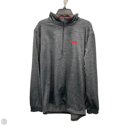 Athletic Top Long Sleeve Collar By Under Armour In Black, Size: Xxl