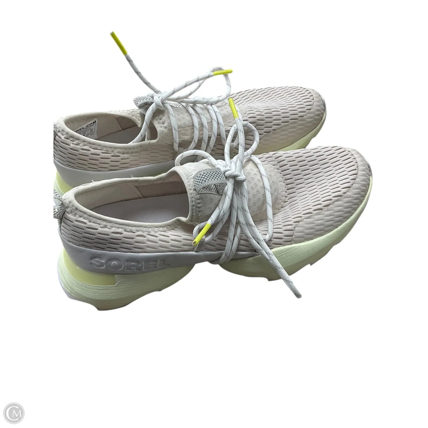 Shoes Athletic By Sorel In Grey & Yellow, Size: 8