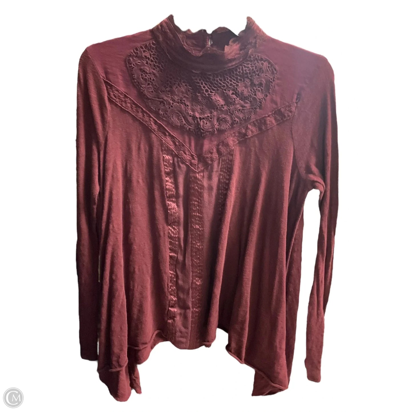 Top Long Sleeve By Free People In Maroon, Size: M