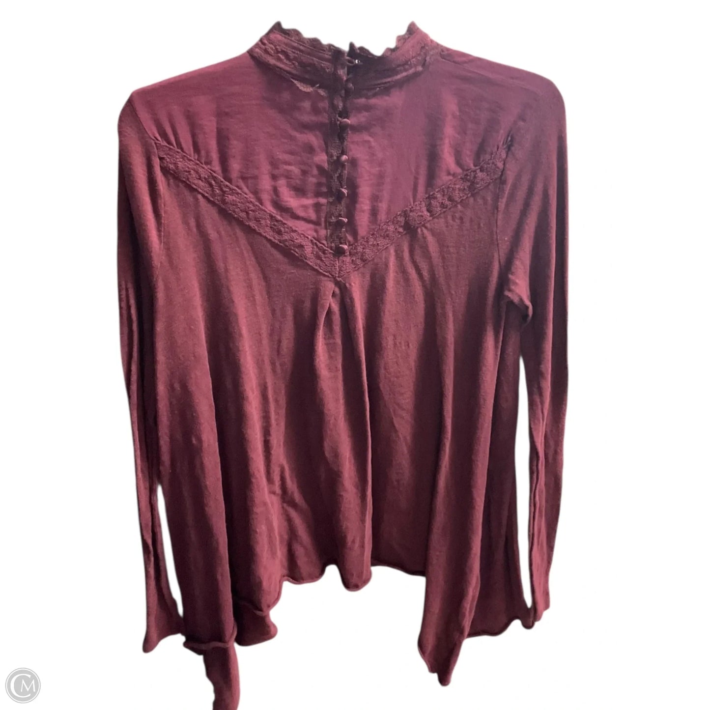 Top Long Sleeve By Free People In Maroon, Size: M