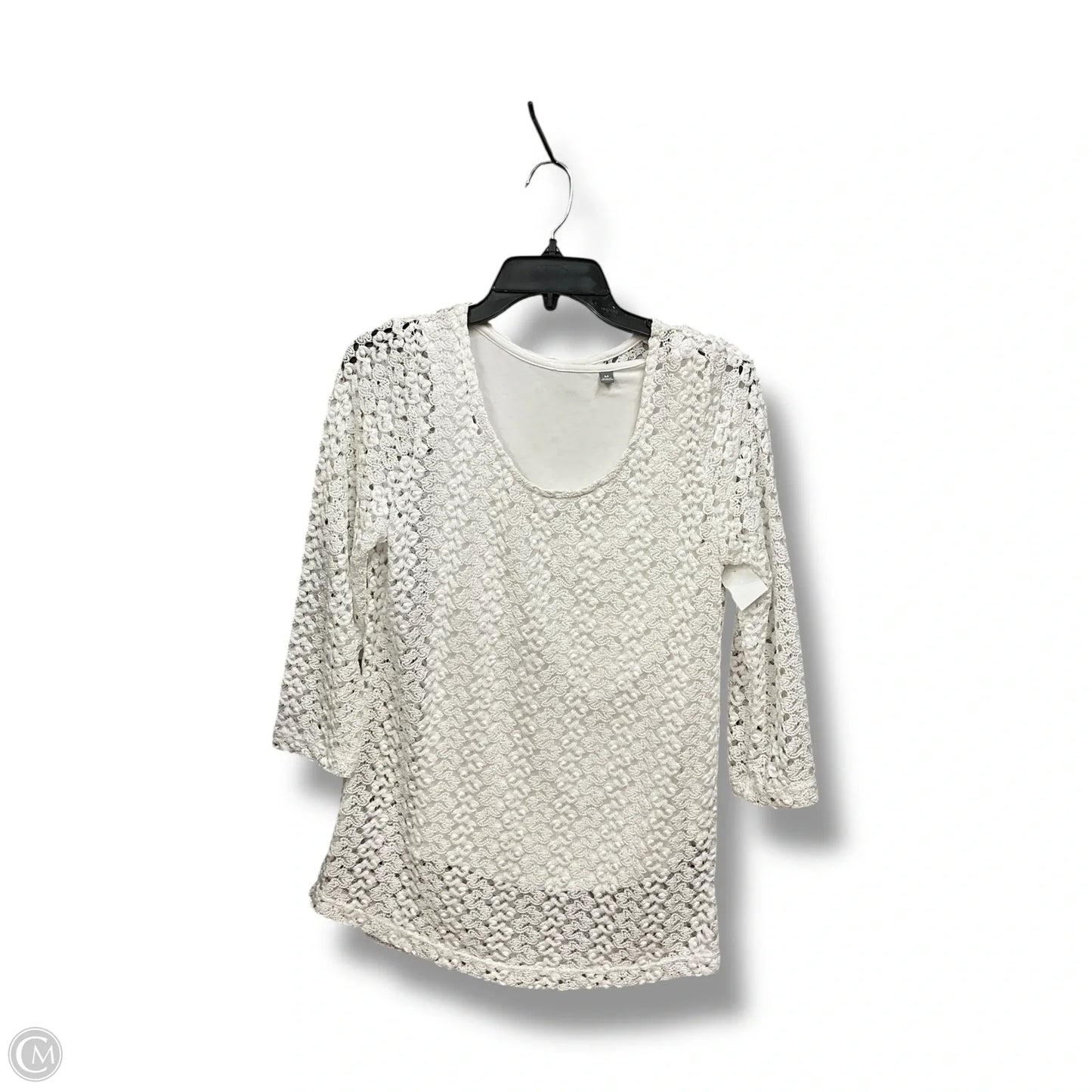 Top Long Sleeve By Jm Collections In White, Size: M