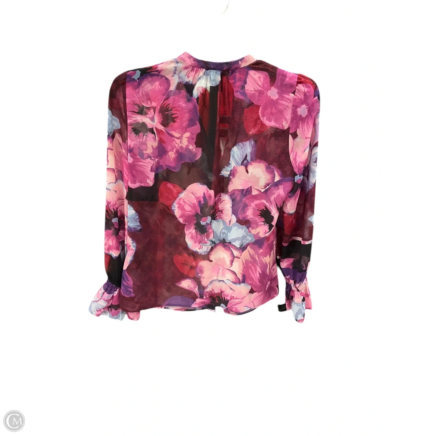 Blouse Long Sleeve By White House Black Market In Floral Print, Size: Xxs