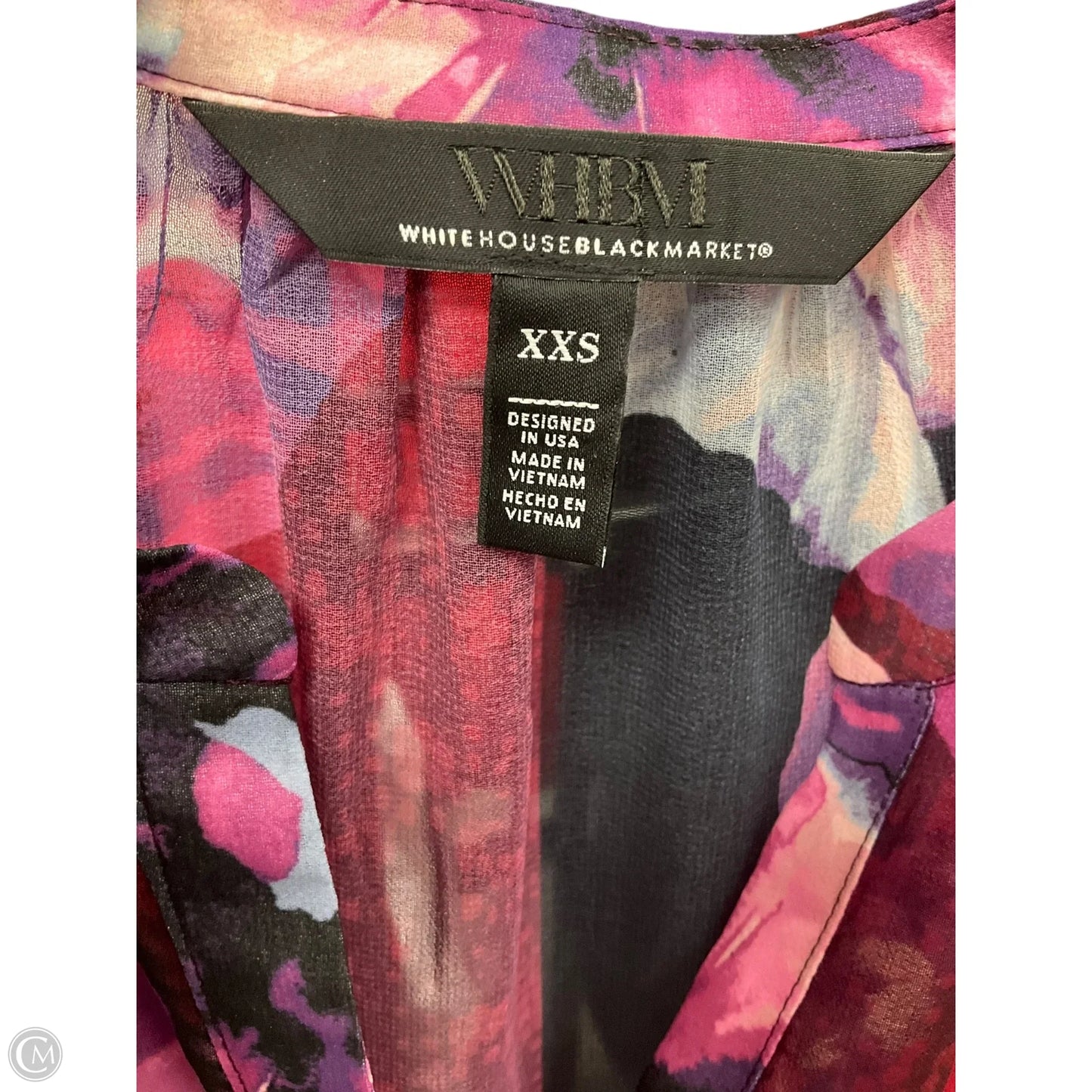 Blouse Long Sleeve By White House Black Market In Floral Print, Size: Xxs