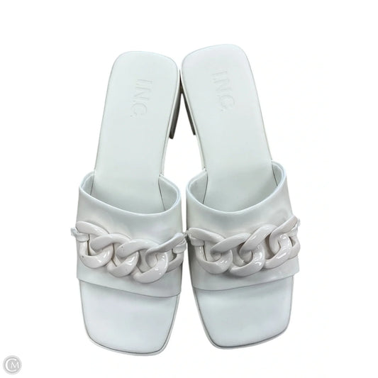 Sandals Heels Block By Inc In White, Size: 7