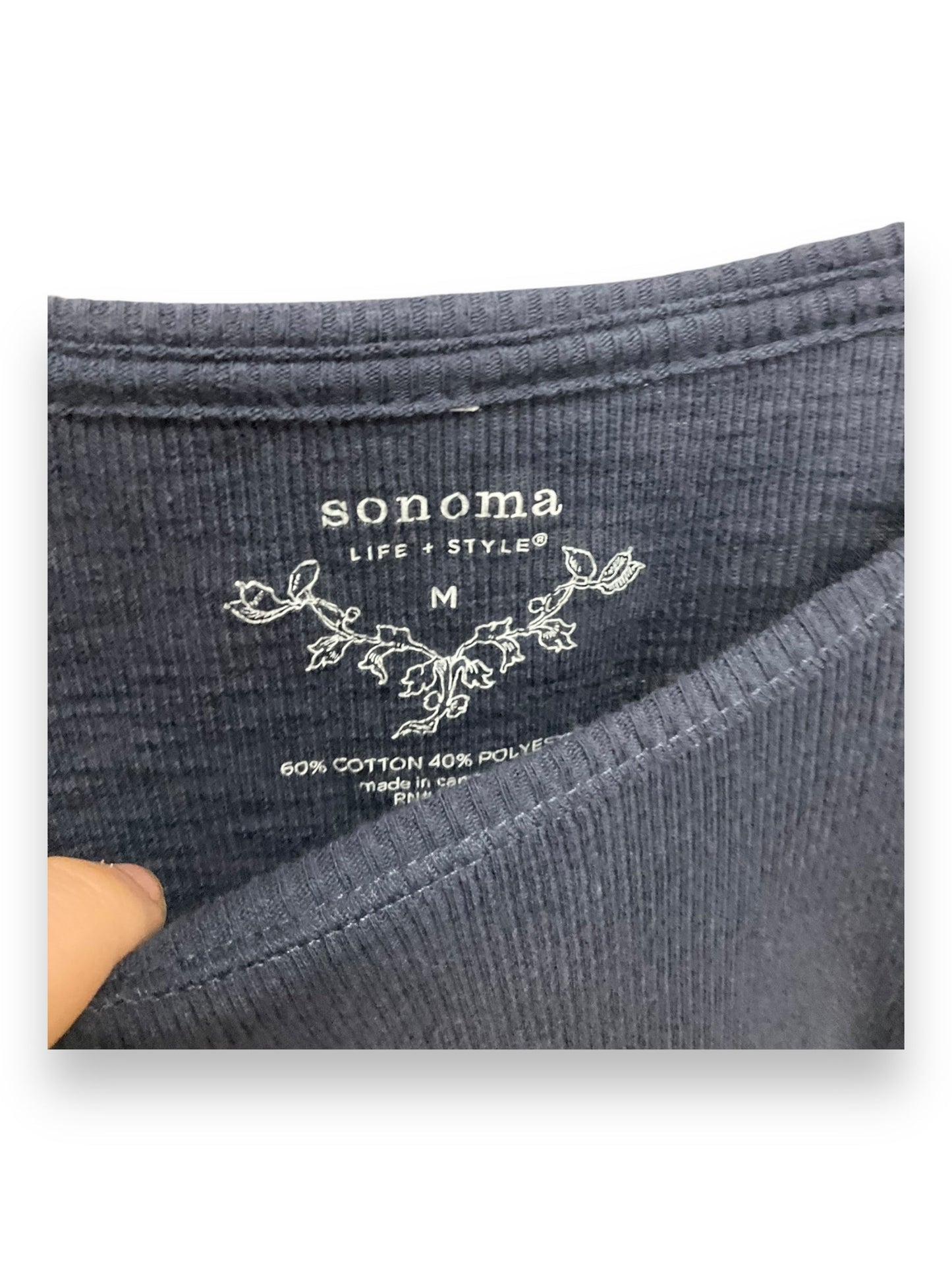 Top Long Sleeve Basic By Sonoma In Blue, Size: M