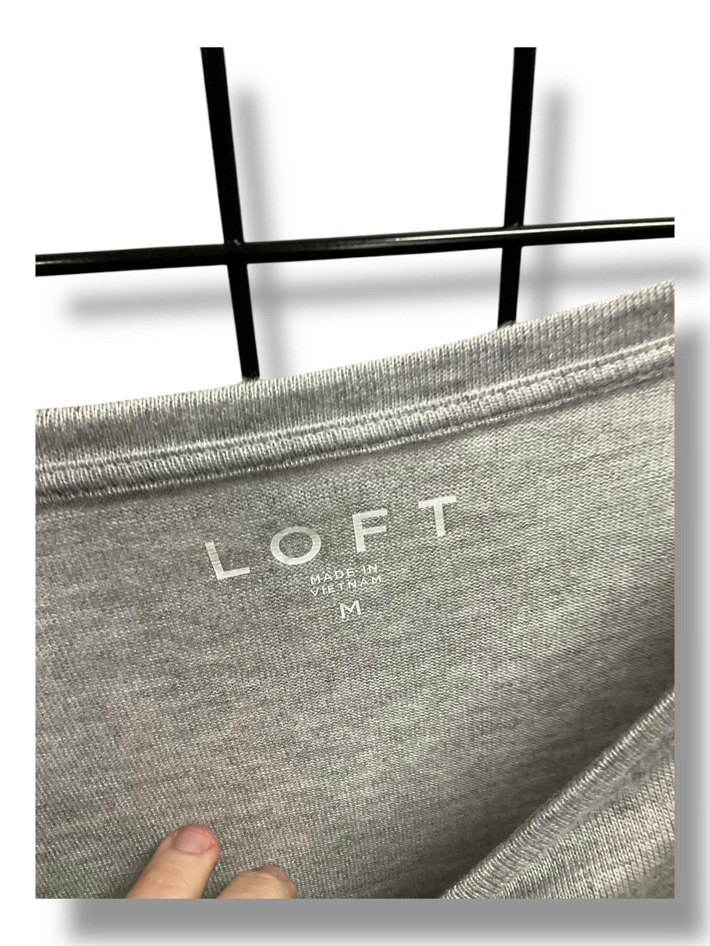 Top 3/4 Sleeve By Loft In Grey, Size: M