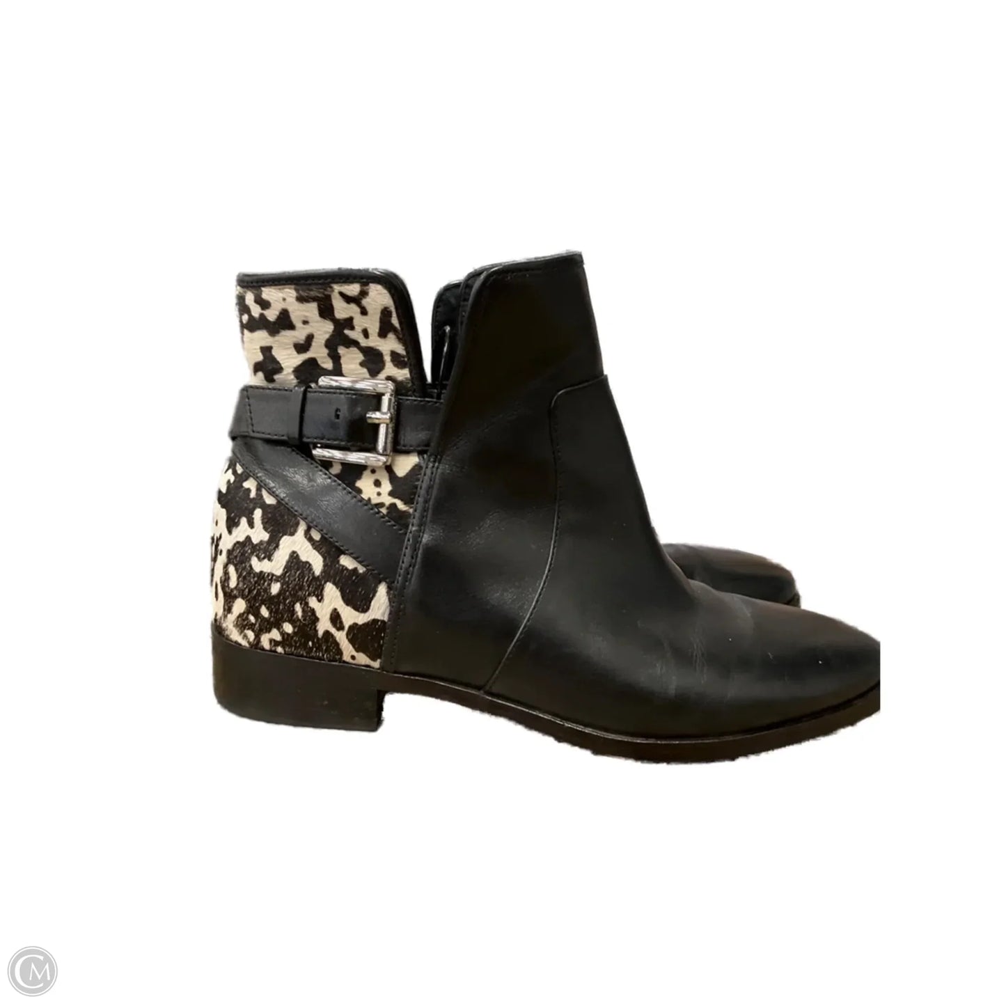 Boots Ankle Flats By Michael By Michael Kors In Black & White, Size: 7.5