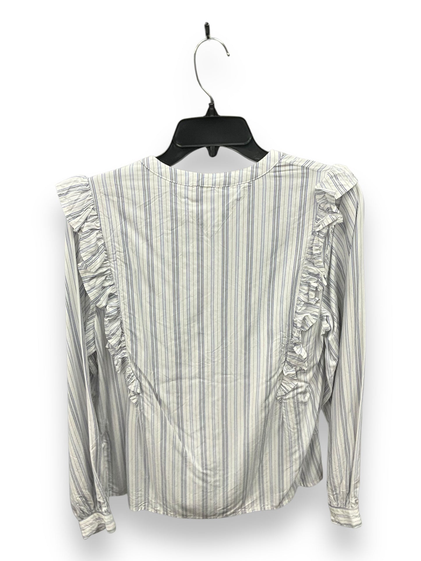 Top Long Sleeve By Tommy Hilfiger In Blue & White, Size: M