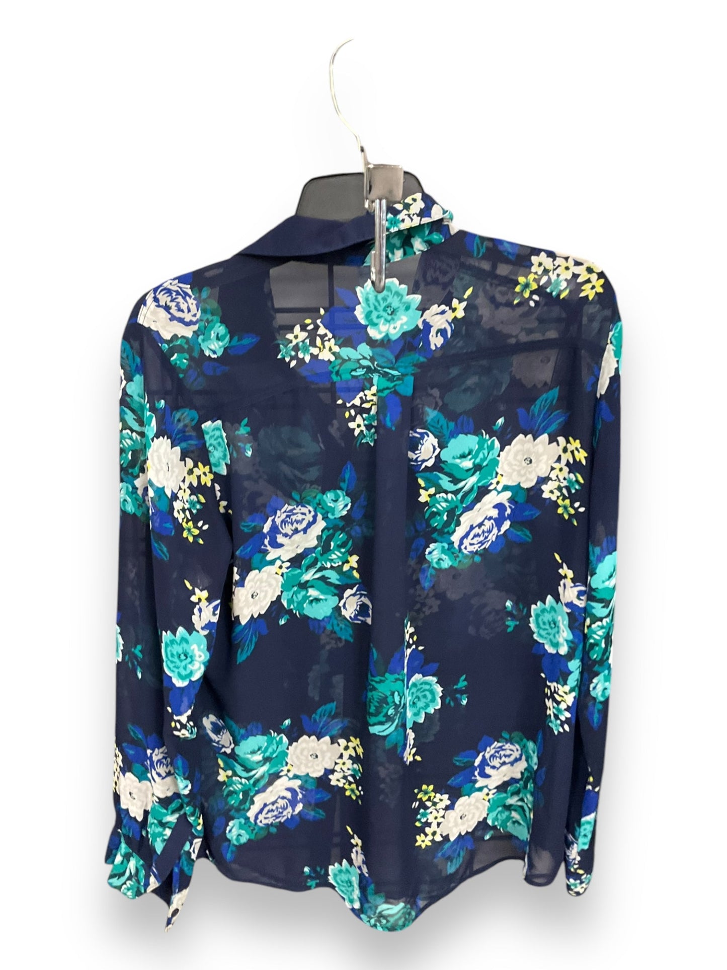 Blouse Long Sleeve By Old Navy In Floral Print, Size: L