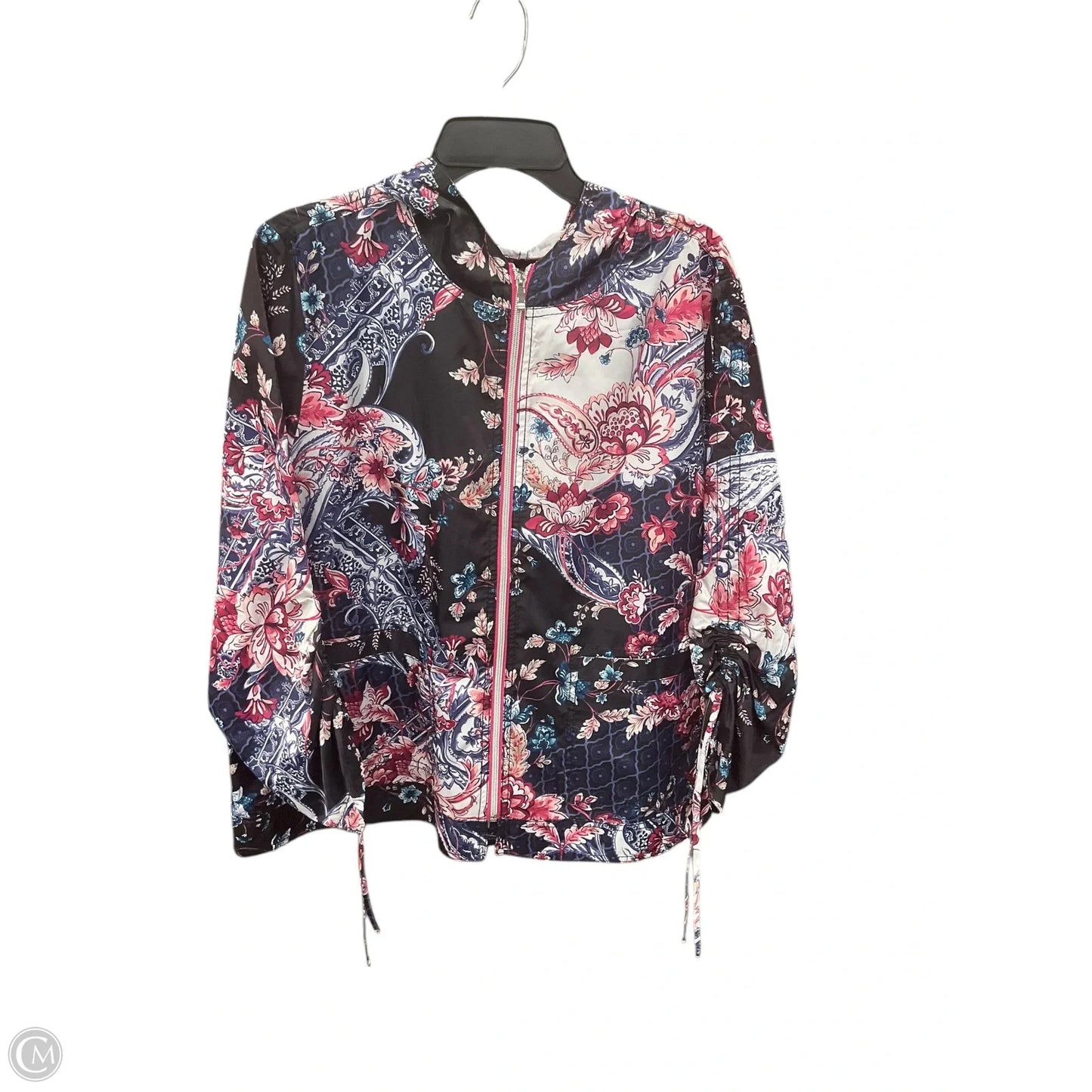 Athletic Jacket By Chicos In Floral Print, Size: Xl