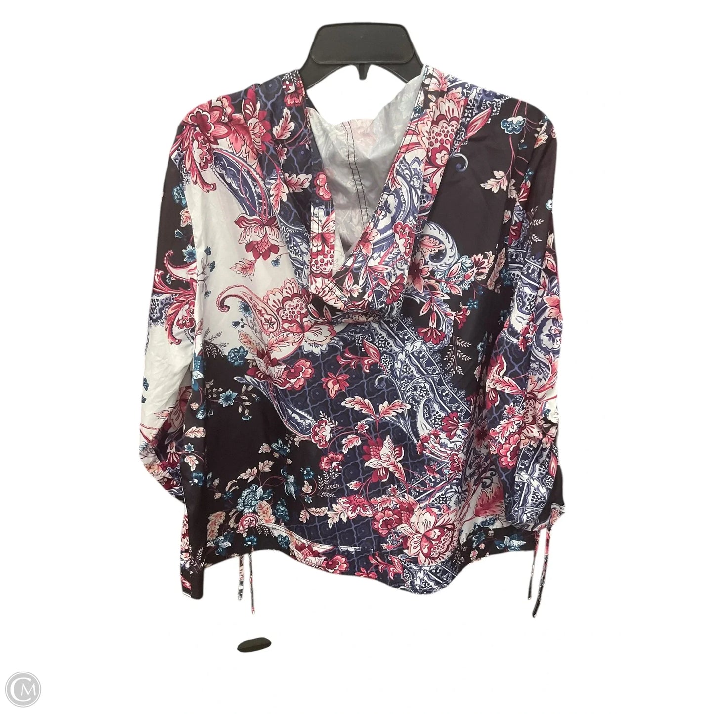 Athletic Jacket By Chicos In Floral Print, Size: Xl