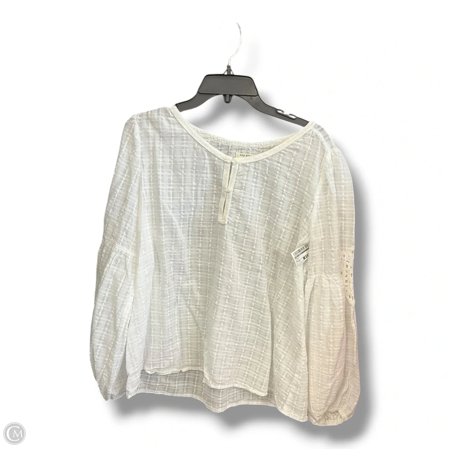 Top Long Sleeve By Max Studio In Ivory, Size: Xl