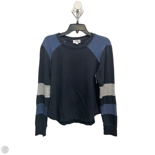 Top Long Sleeve By Evereve In Black & Blue, Size: S