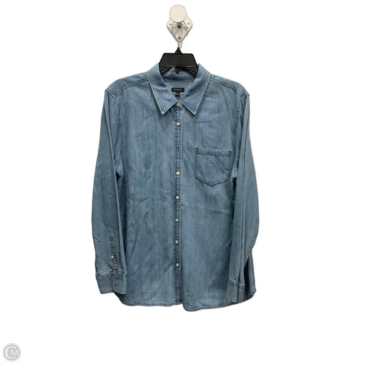 Blouse Long Sleeve By Talbots In Blue Denim, Size: Xl