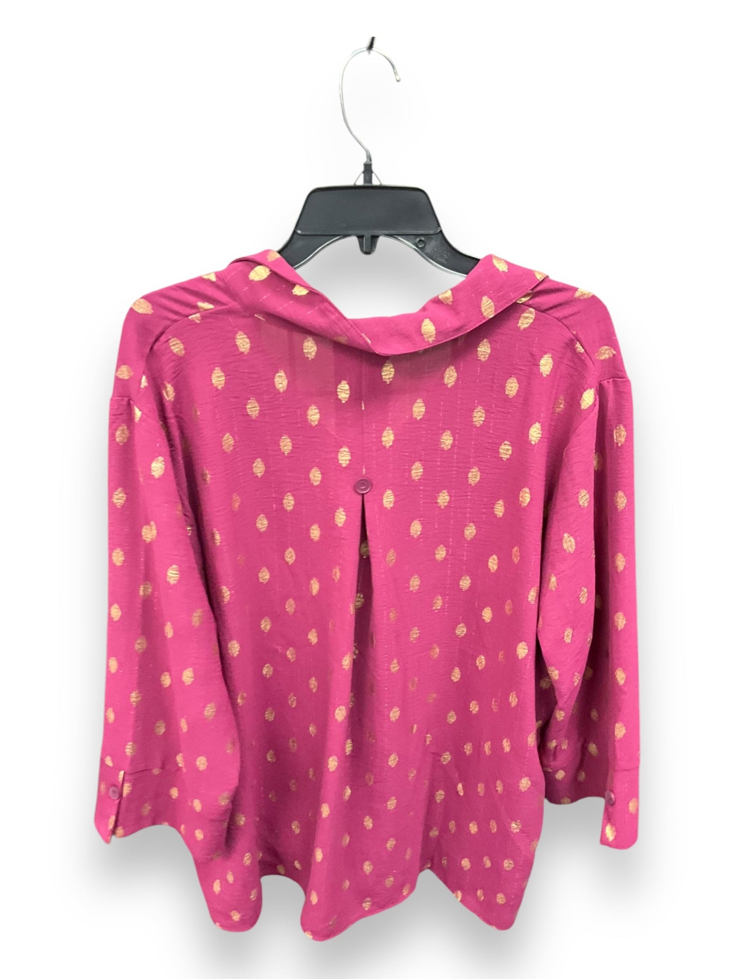 Top Long Sleeve By New York And Co In Pink, Size: 2x