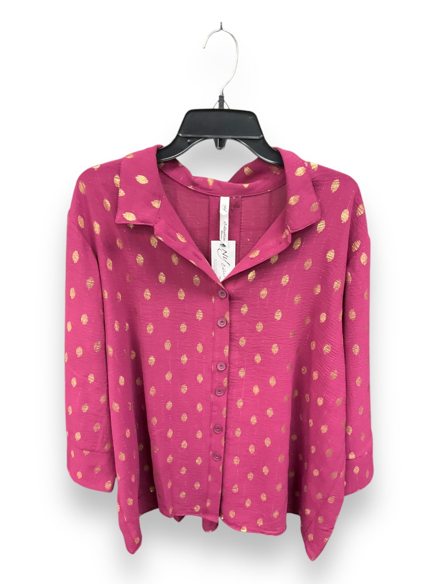 Top Long Sleeve By New York And Co In Pink, Size: 2x