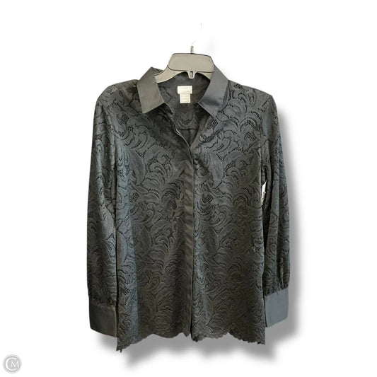 Top Long Sleeve By Chicos In Black, Size: M