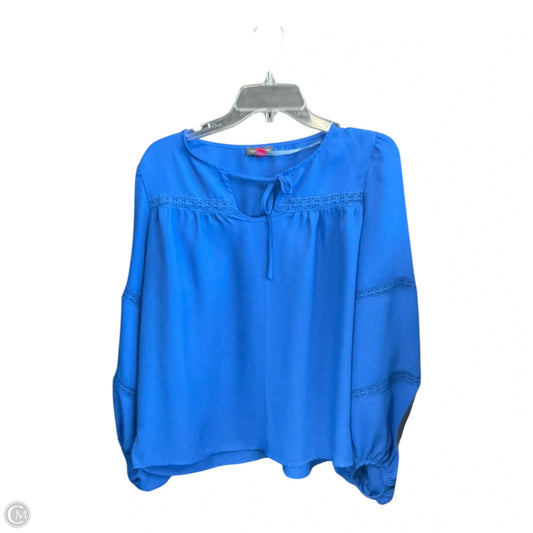 Top Long Sleeve By Vince Camuto In Blue, Size: M