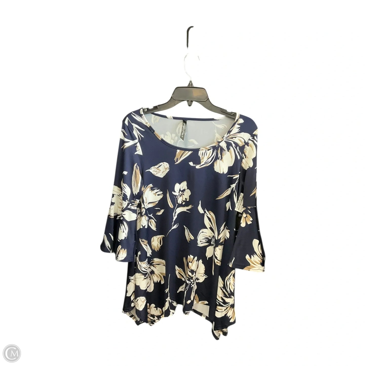 Top Long Sleeve By Clothes Mentor In Blue & White, Size: M