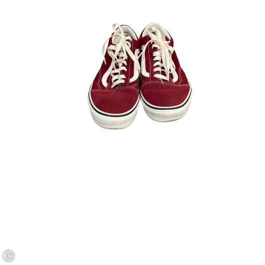 Shoes Sneakers By Vans In Red & White, Size: 10