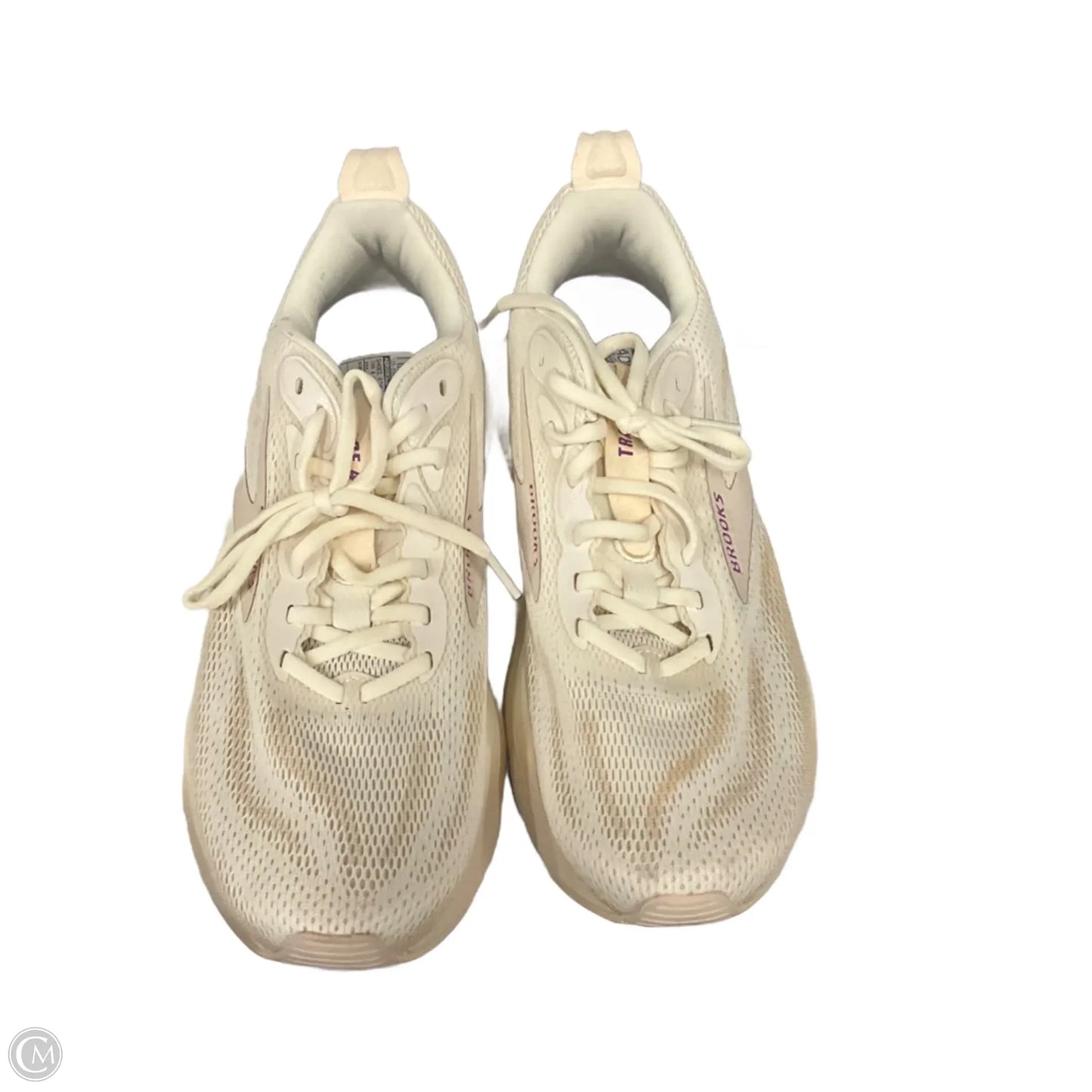 Shoes Athletic By Brooks In Tan & White, Size: 10