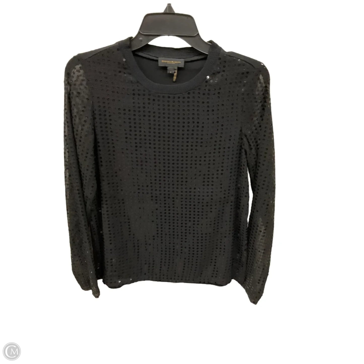 Top Long Sleeve By Donna Karan In Black, Size: S