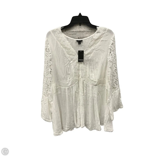 Top 3/4 Sleeve By Torrid In White, Size: 2x