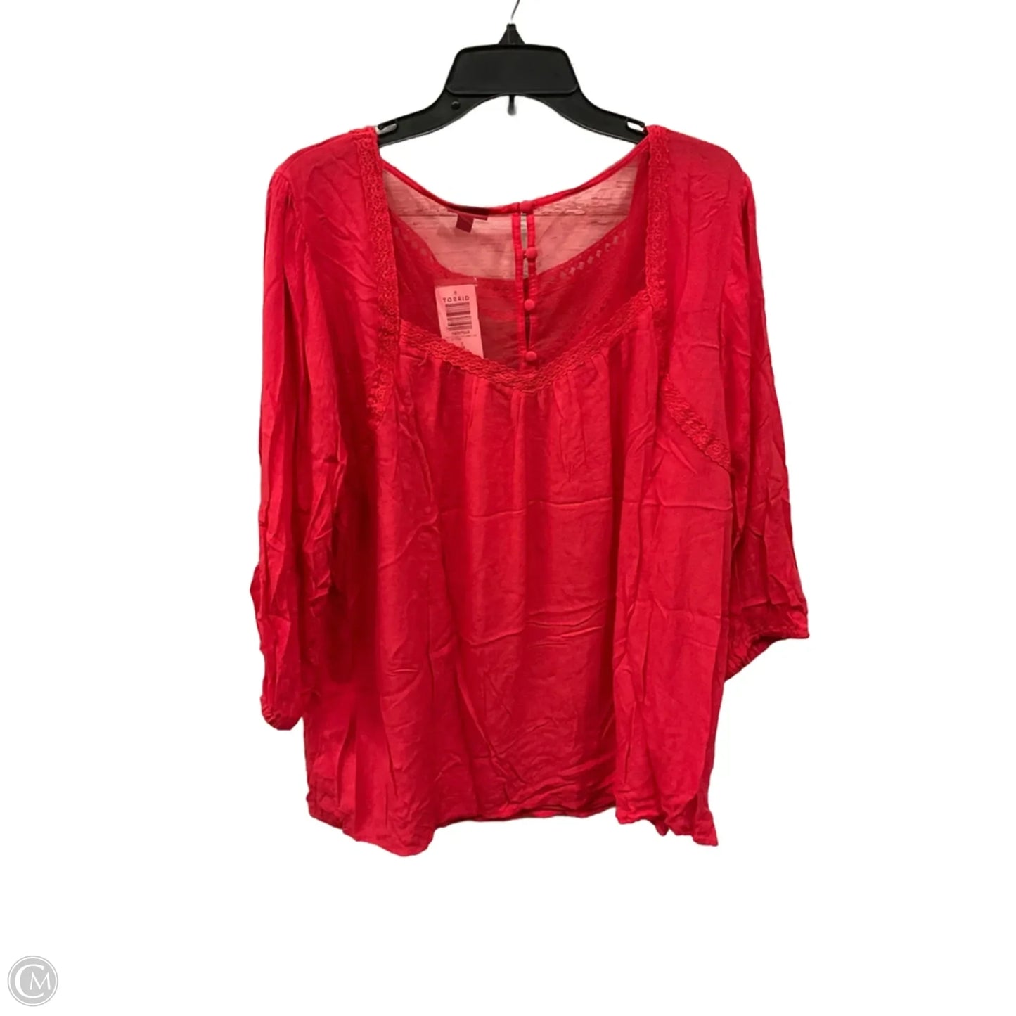 Top 3/4 Sleeve By Torrid In Red, Size: 2x