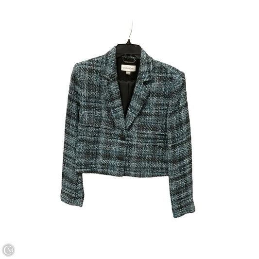 Blazer By Calvin Klein In Plaid Pattern, Size: L
