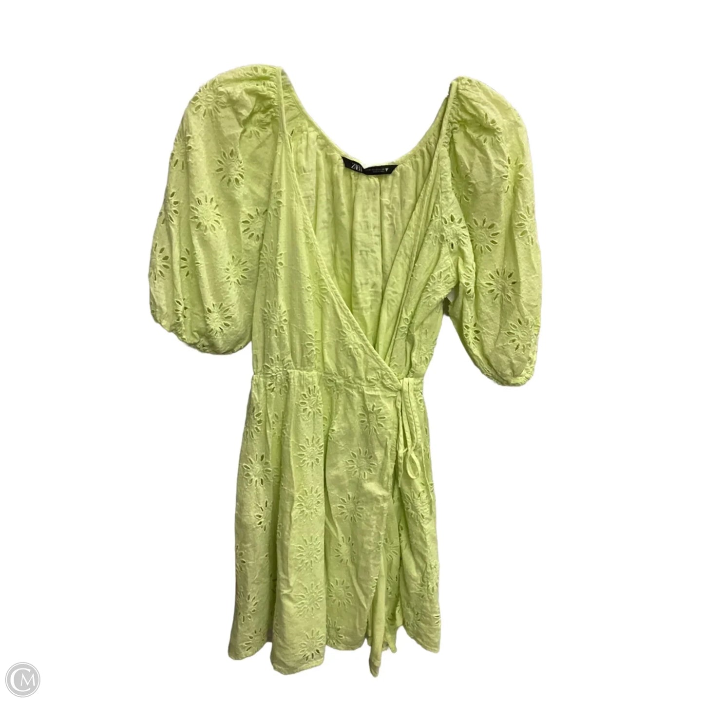 Dress Casual Midi By Zara In Chartreuse, Size: Xs