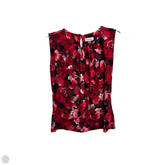 Top Sleeveless By Calvin Klein In Red, Size: M