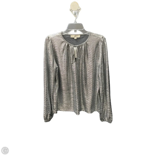 Top Long Sleeve By Loft In Silver, Size: M