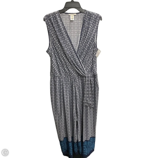 Jumpsuit By Dana Buchman In Blue & White, Size: Xl