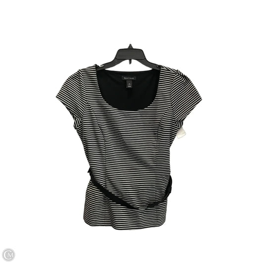 Top Short Sleeve By White House Black Market In Black & White, Size: L