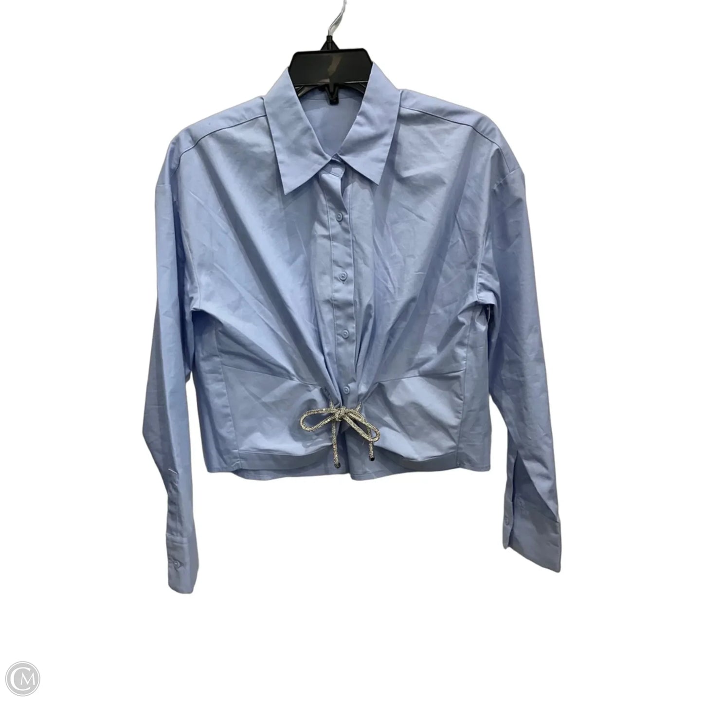 Blouse Long Sleeve By Express In Blue, Size: Xs