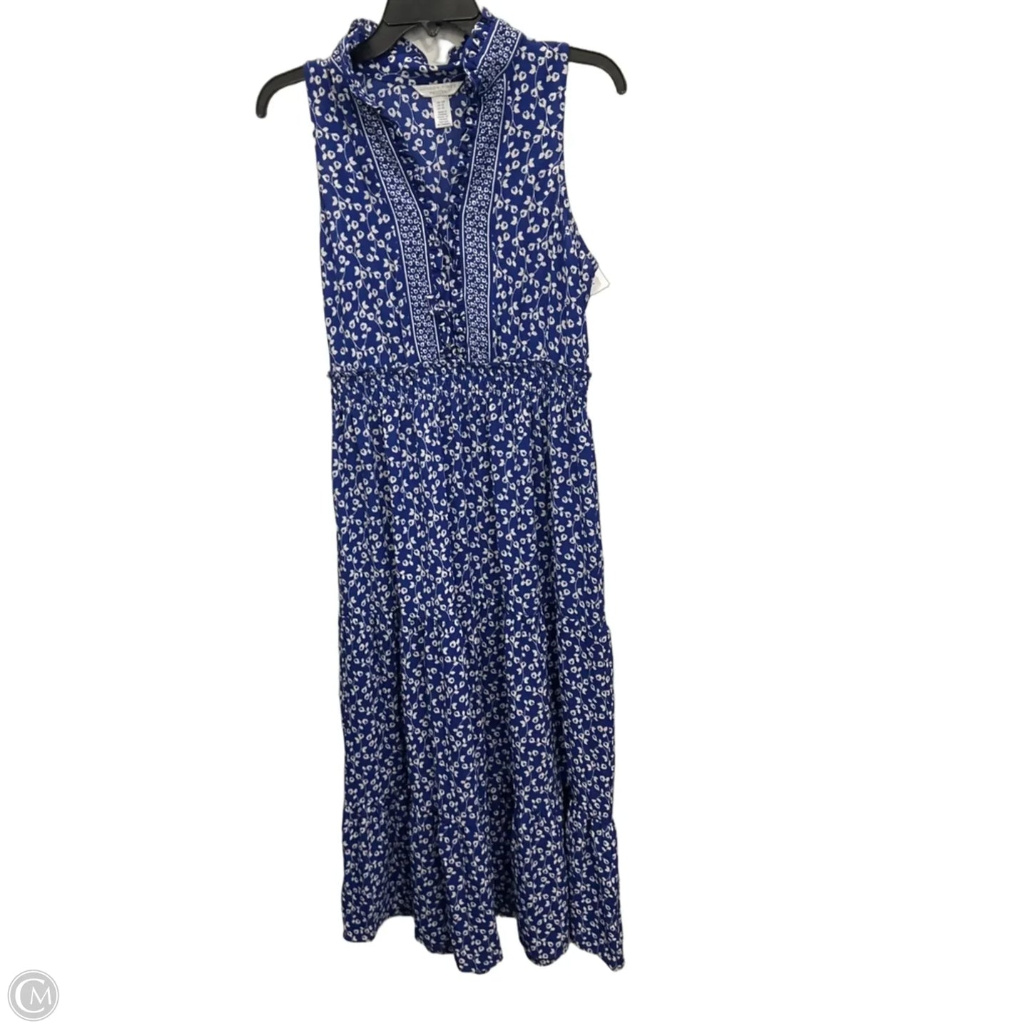 Dress Casual Maxi By London Times In Blue & White, Size: Mp