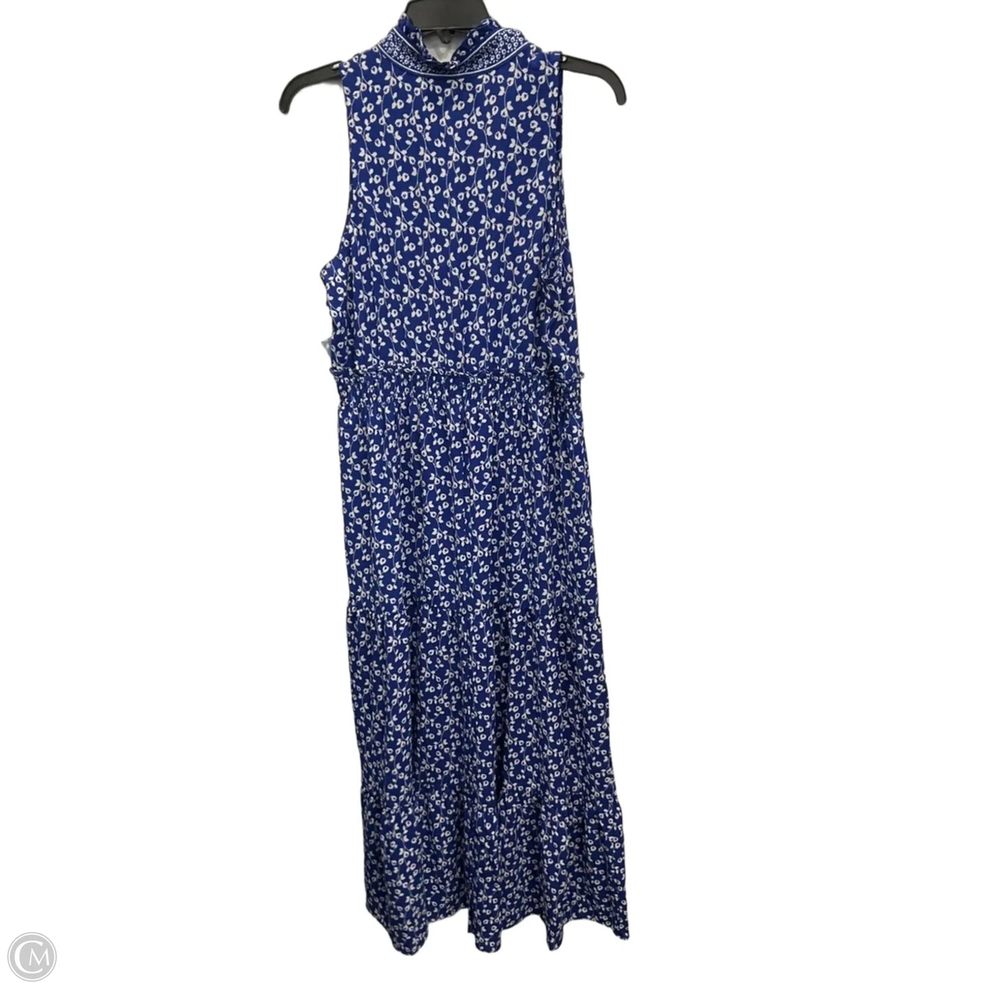 Dress Casual Maxi By London Times In Blue & White, Size: Mp