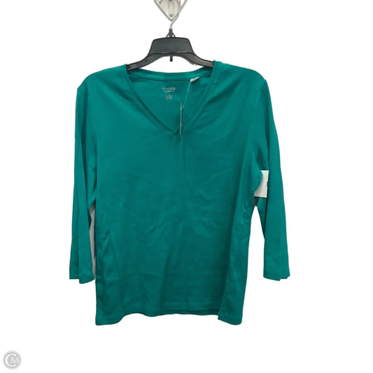 Top 3/4 Sleeve By Chicos In Green, Size: L