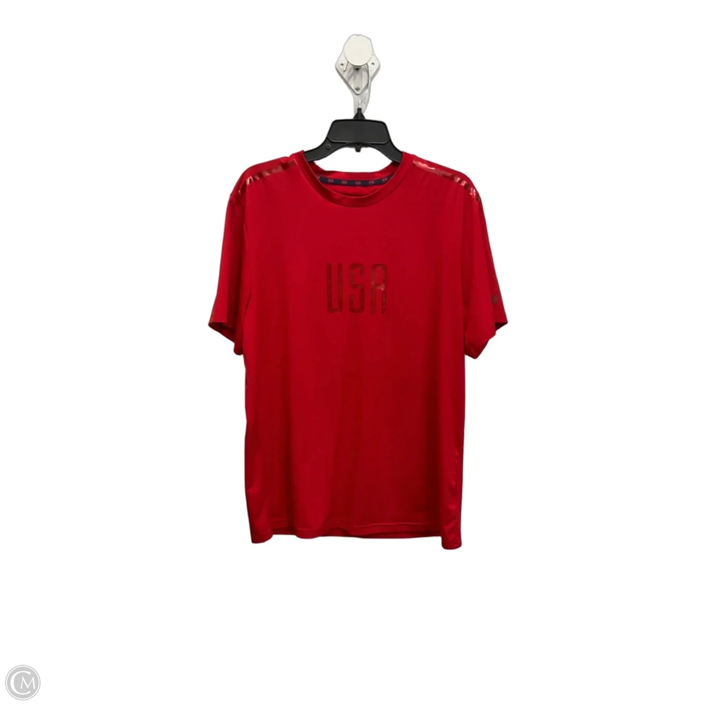 Athletic Top Short Sleeve By Champion In Red, Size: L