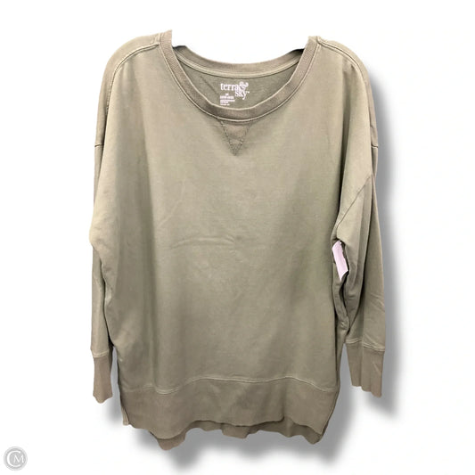 Top Long Sleeve By Terra & Sky In Green, Size: 1x