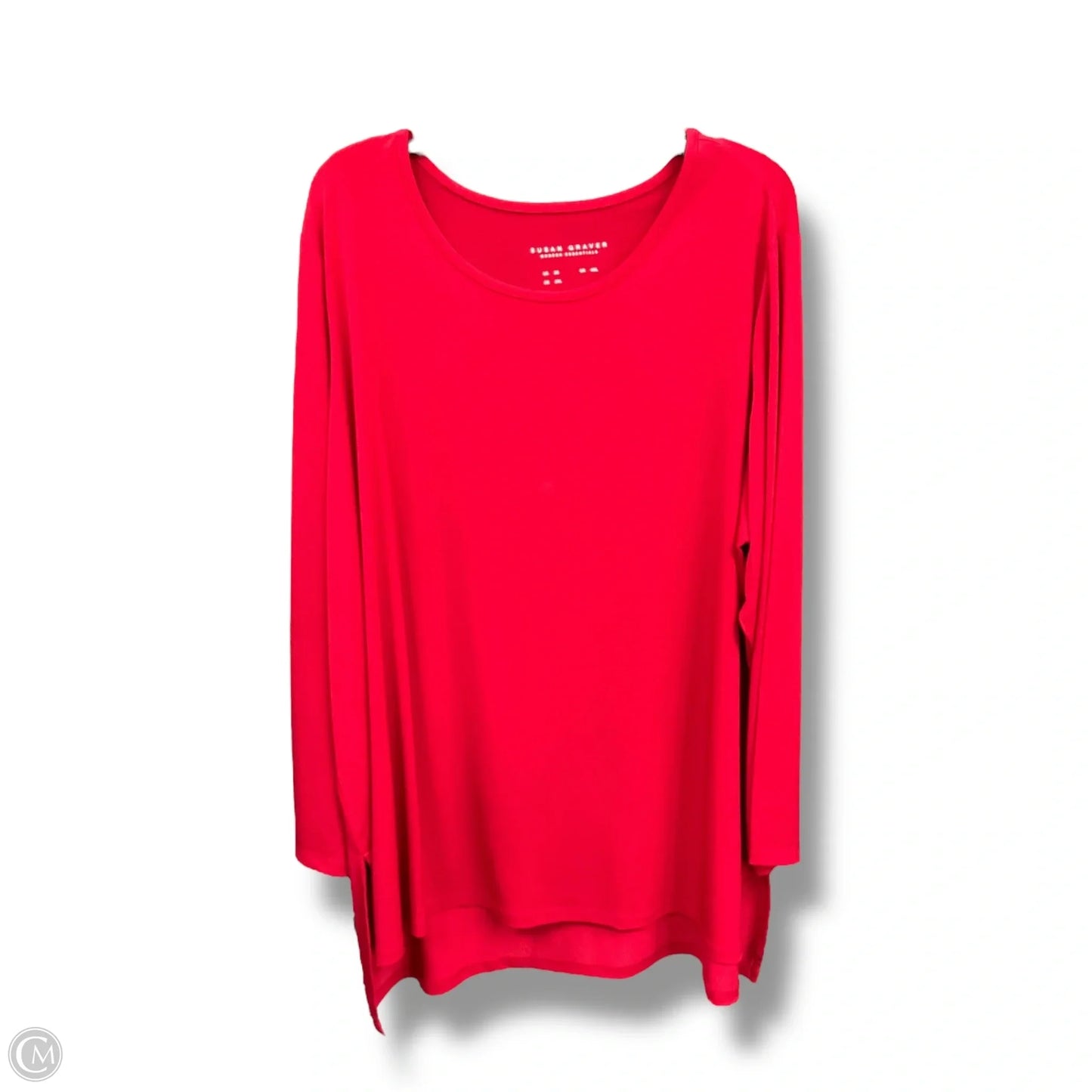 Top 3/4 Sleeve By Susan Graver In Red, Size: 3x