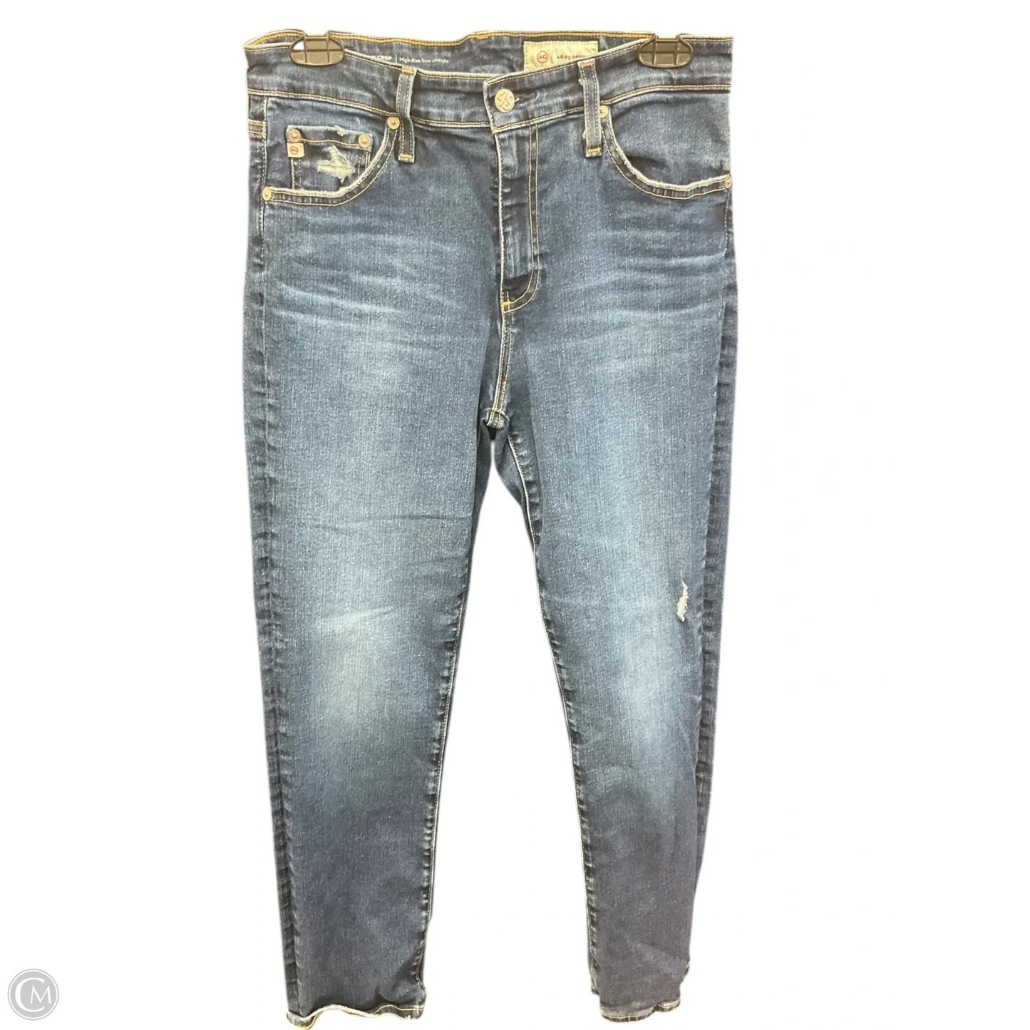 Jeans Straight By Ag Jeans In Blue Denim, Size: 8