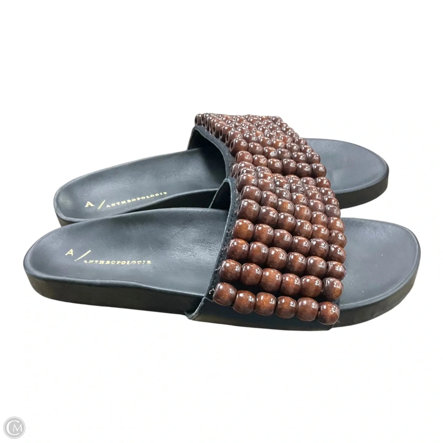 Sandals Flats By Anthropologie In Black & Brown, Size: 7.5
