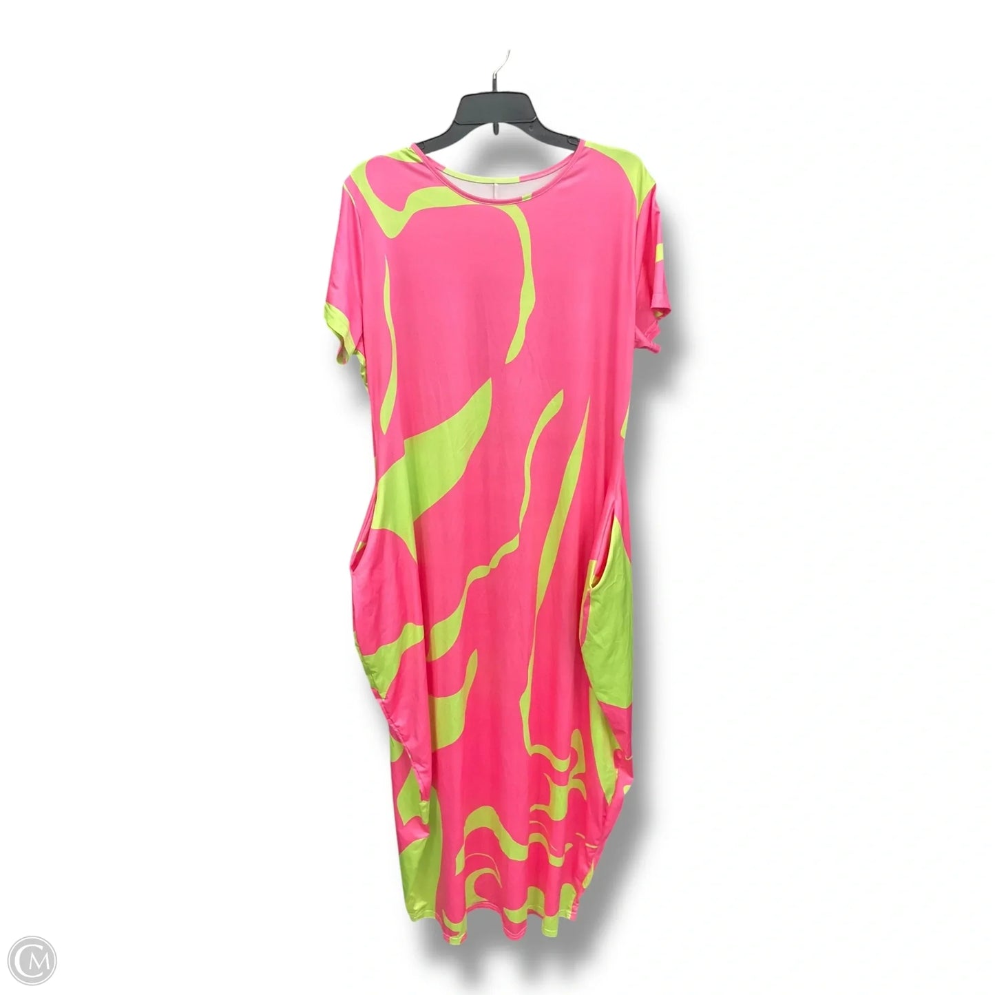 Dress Casual Maxi By Cme In Green & Pink, Size: 3x