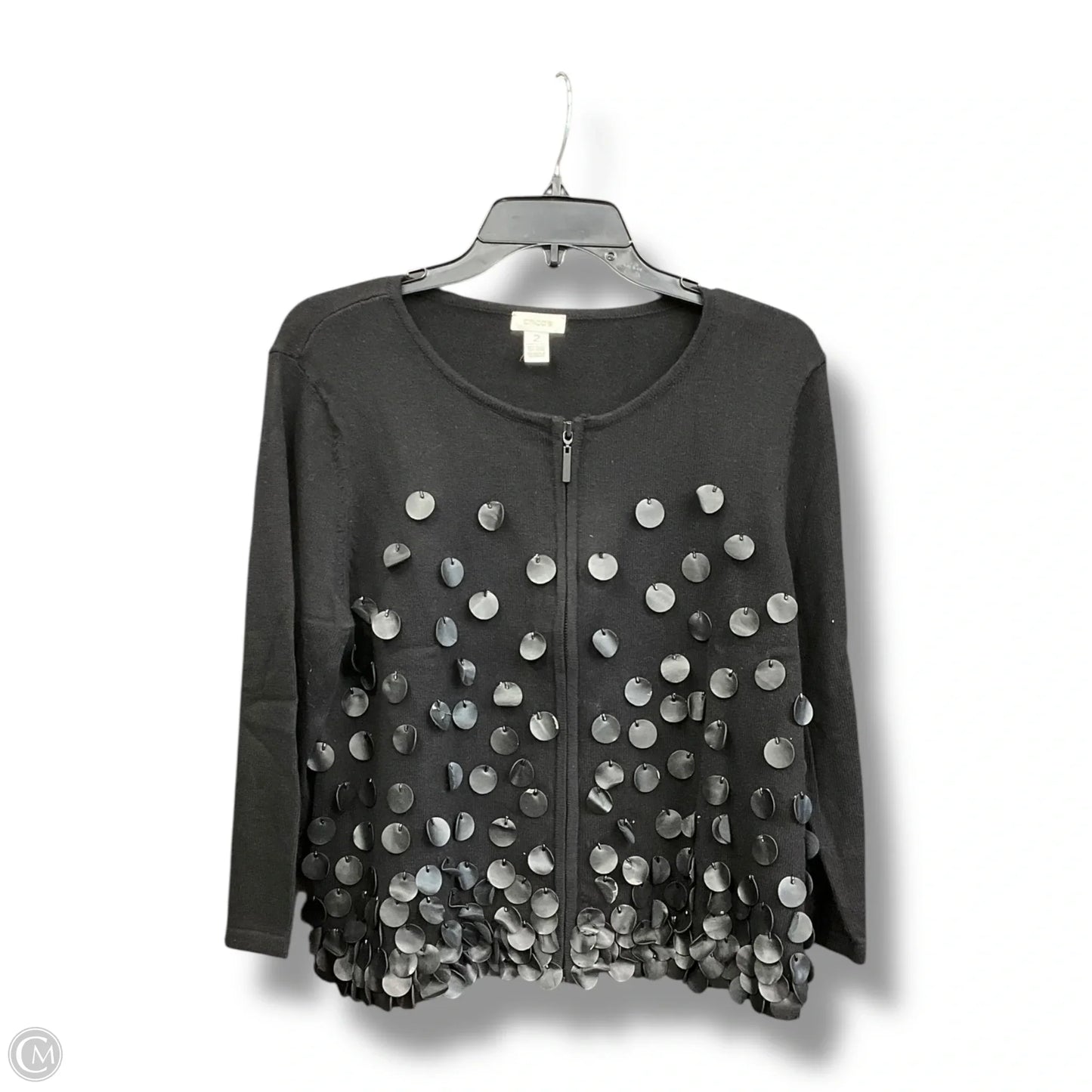 Jacket Shirt By Chicos In Black, Size: L
