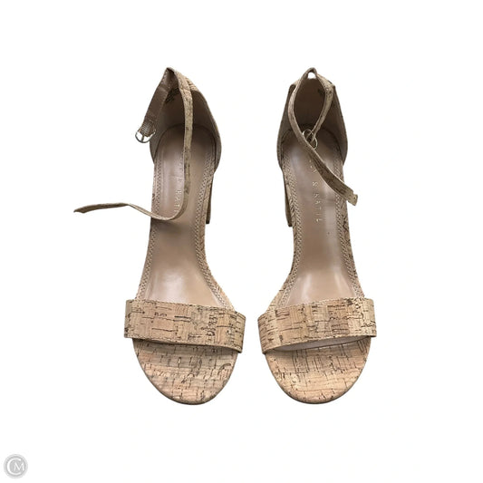 Sandals Heels Block By Kelly And Katie In Tan, Size: 7.5