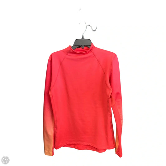 Athletic Top Long Sleeve Collar By Nike Apparel In Coral, Size: Xl